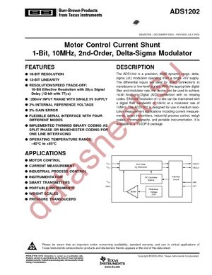 ADS1202IPWT datasheet  